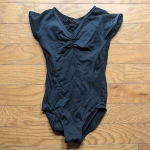 Danz n motion black lace panel leotard